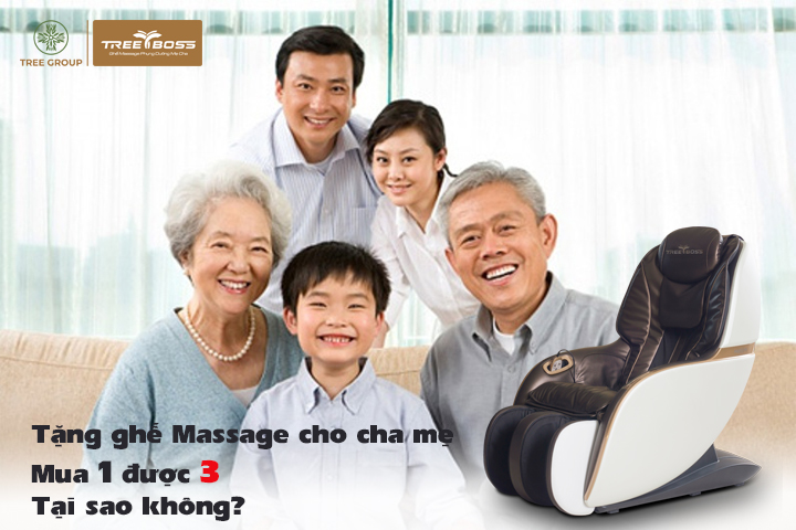 Mua ghế massage tặng ông bà cha mẹ, mua 1 được 3, tại sao không?